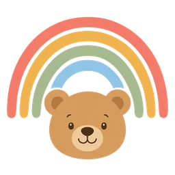 Little Beats logo: a rainbow arc over a teddy bear